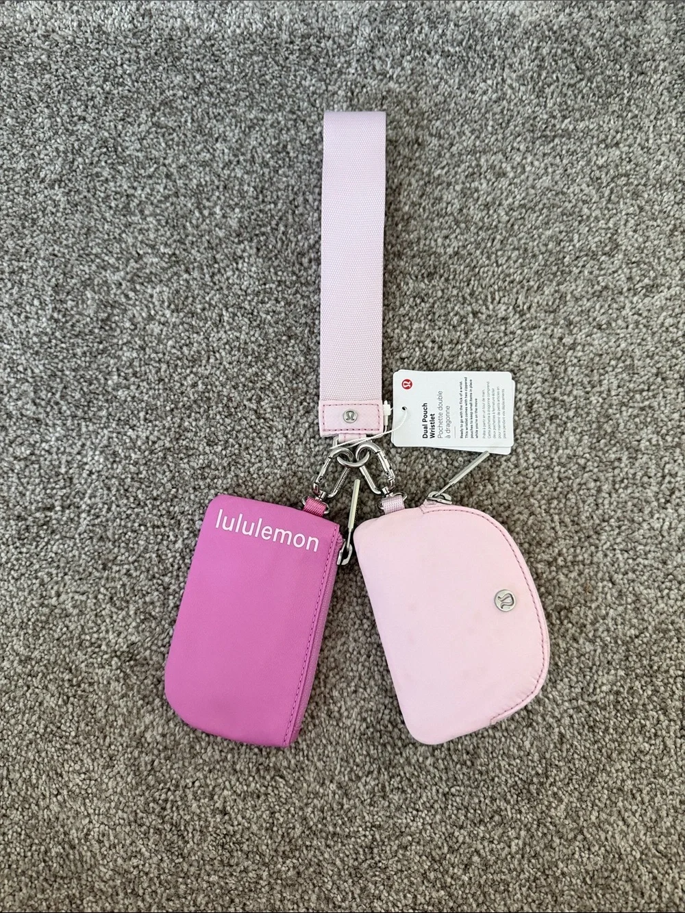 lululemon athletica Pink Duo Pouch Wrist Key Clip